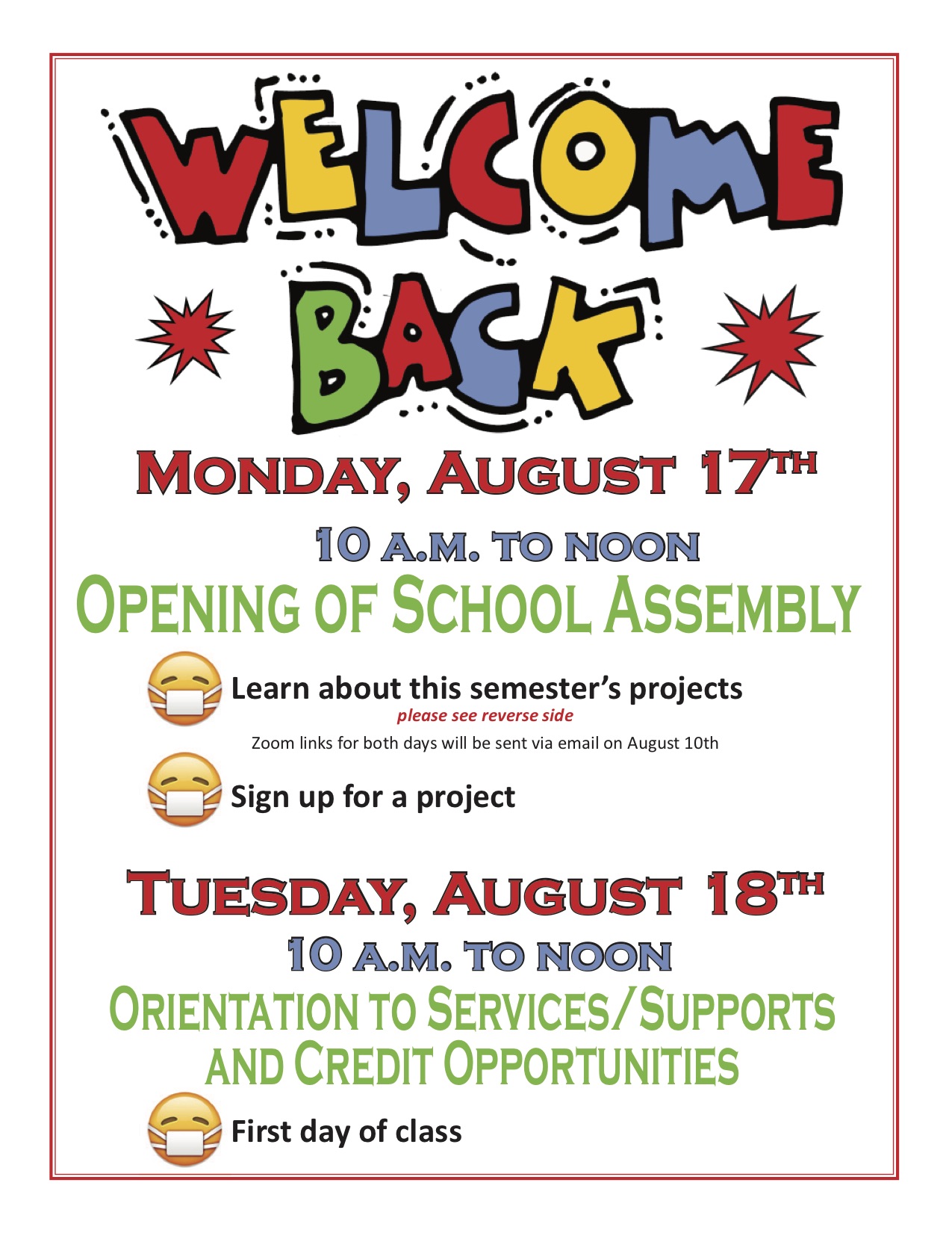 School starts on Monday, August 17! SFUSD